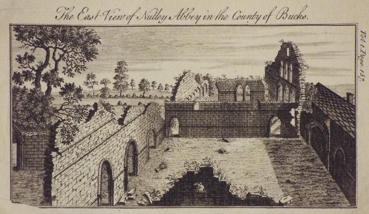 Print - The East View of Nutley Abbey in the County of Bucks.